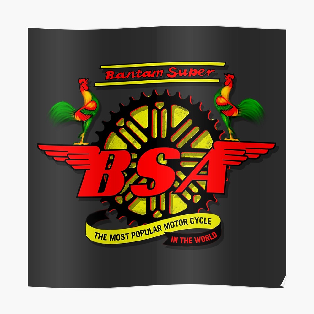 "BSA Motorcycles logo design by MotorManiac" Poster by MotorManiaTees