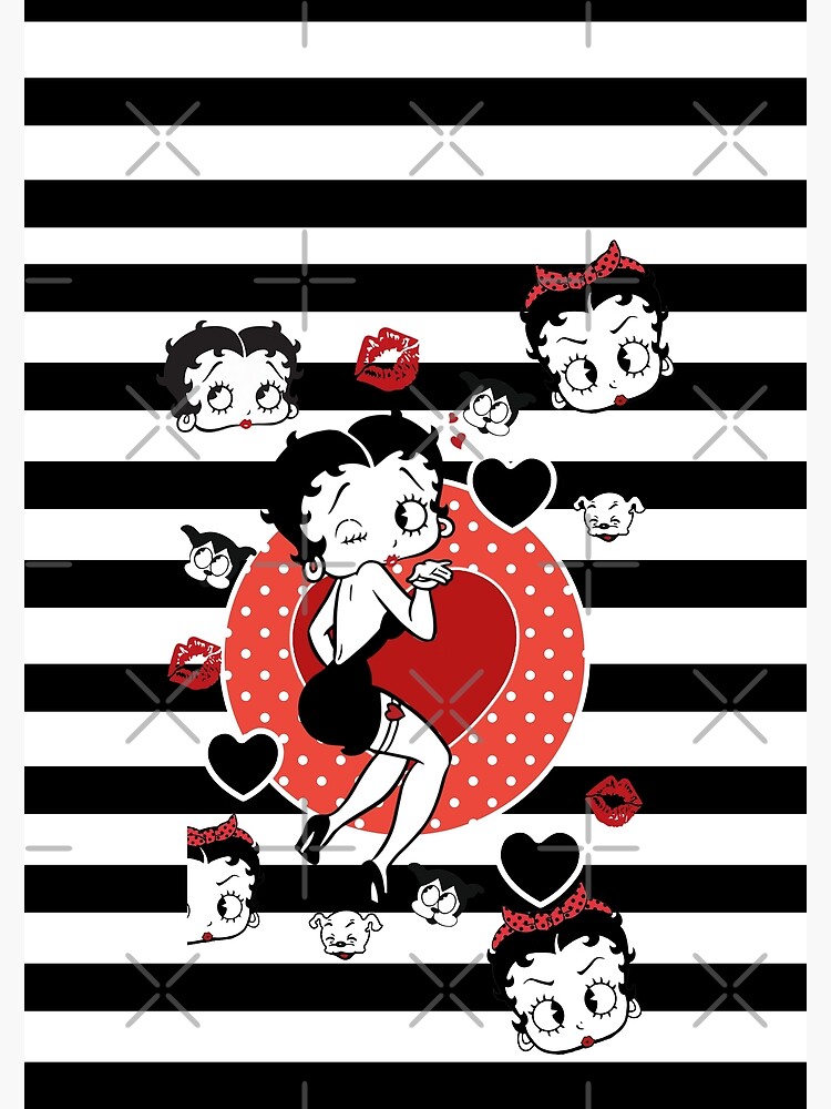 Handmade Set of 8 Retro Vintage Betty Boop Cartoon STICKERS - Just