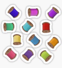 Rainbow Sewing Thread Bobbins Sticker