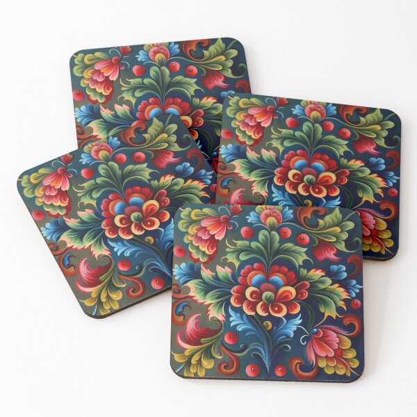 Item preview, Norwegian Rosemaling-Oil On Canvas #23 designed and sold by Gypsykiss.