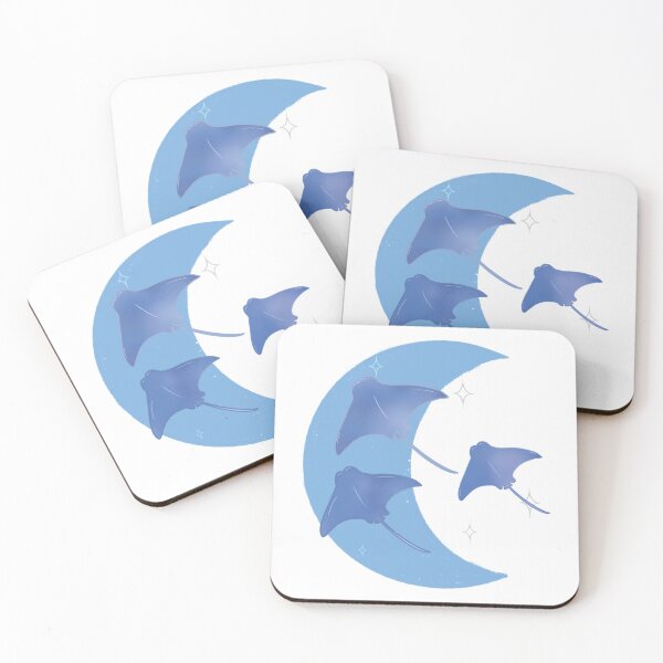 Item preview, Cownose Rays Crescent Moon - Blue designed and sold by bellamousse design co.