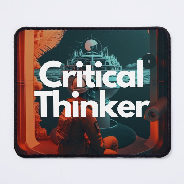 Item preview, Critical Thinker White on Black entrepreneur sci-fi, infrared lighting, Ultra-realistic, highly detailed designed and sold by EmprendeHoy.