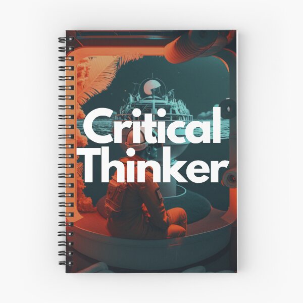 Item preview, Critical Thinker White on Black entrepreneur sci-fi, infrared lighting, Ultra-realistic, highly detailed designed and sold by EmprendeHoy.