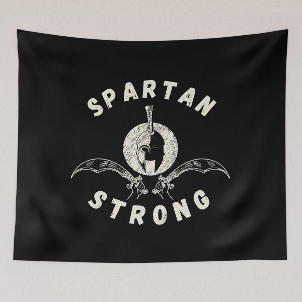 Item preview, Spartan strong design is characterized by a bold graphic of a Spartan warrior, highlighting their strength and fortitude designed and sold by awCurve.