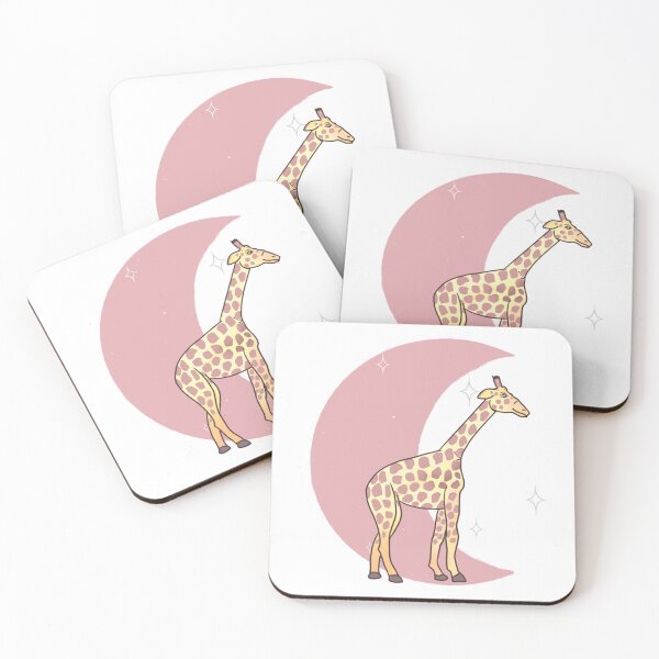 Item preview, Giraffe Crescent Moon - Rose designed and sold by bellamousse design co.