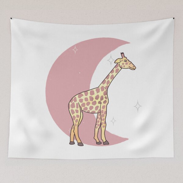 Item preview, Giraffe Crescent Moon - Rose designed and sold by bellamousse design co.