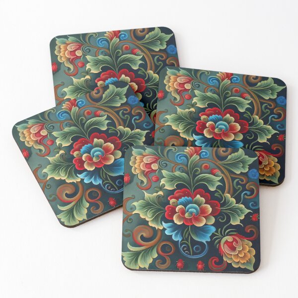 Item preview, Norwegian Rosemaling-Oil On Canvas #25 designed and sold by Gypsykiss.