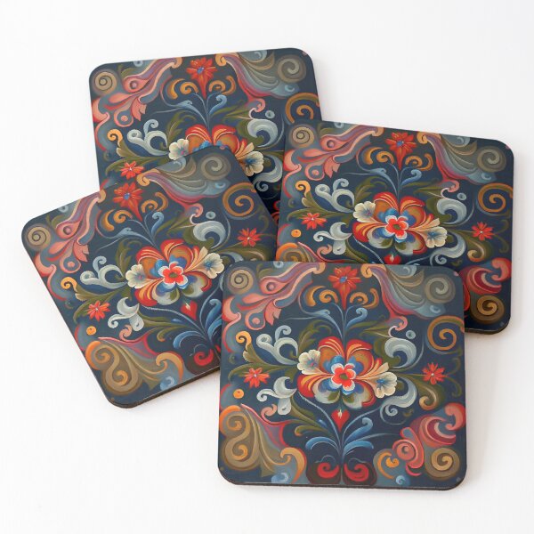 Item preview, Norwegian Rosemaling-Oil On Canvas #26 designed and sold by Gypsykiss.