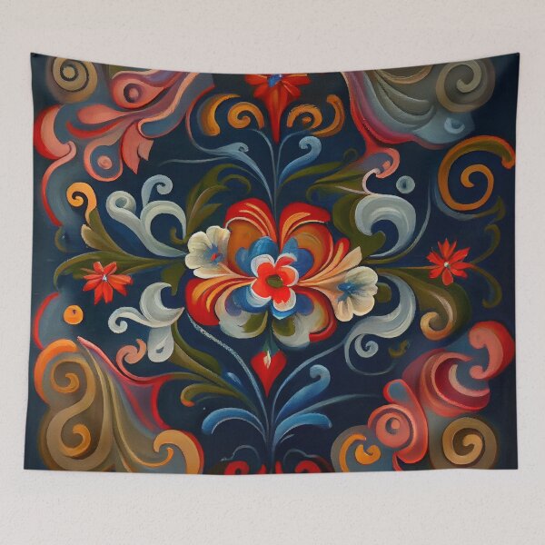 Item preview, Norwegian Rosemaling-Oil On Canvas #26 designed and sold by Gypsykiss.
