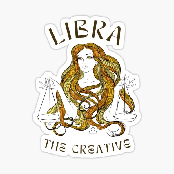 Libra Zodiac Sign Girl Birthday Gift Horoscope' Sticker