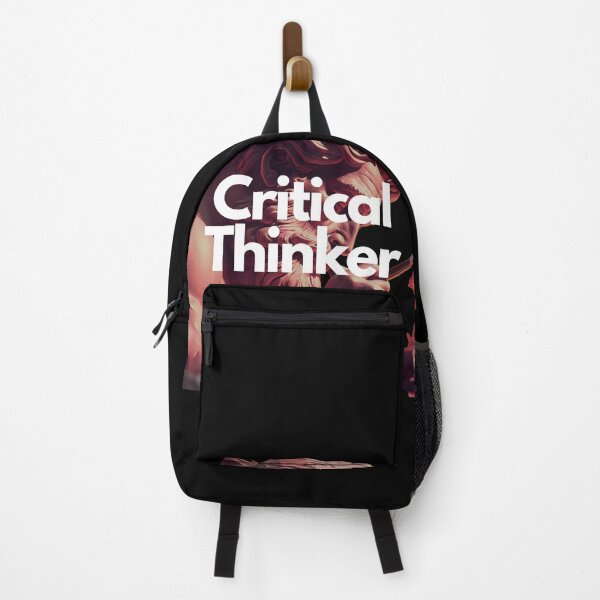 Item preview, Critical Thinker White on Black entrepreneur somber, classic, maroon colors, Haussmann Paris designed and sold by EmprendeHoy.