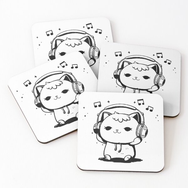 Item preview, A Cute Cat with headphones listening to music designed and sold by jdsilva.