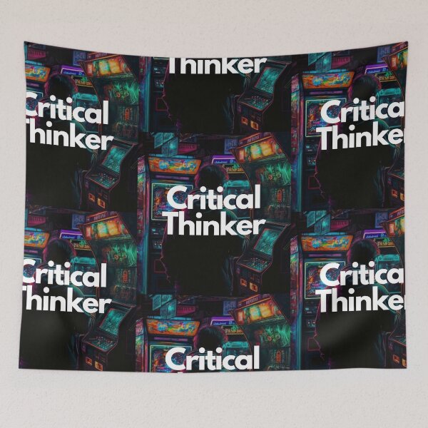 Item preview, Critical Thinker White on Black entrepreneur intricate, Arcade, oil painting, Analog photography designed and sold by EmprendeHoy.