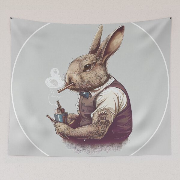 Item preview, Tattooed Rabbit Enjoys a Break designed and sold by TheLazyCryptid.