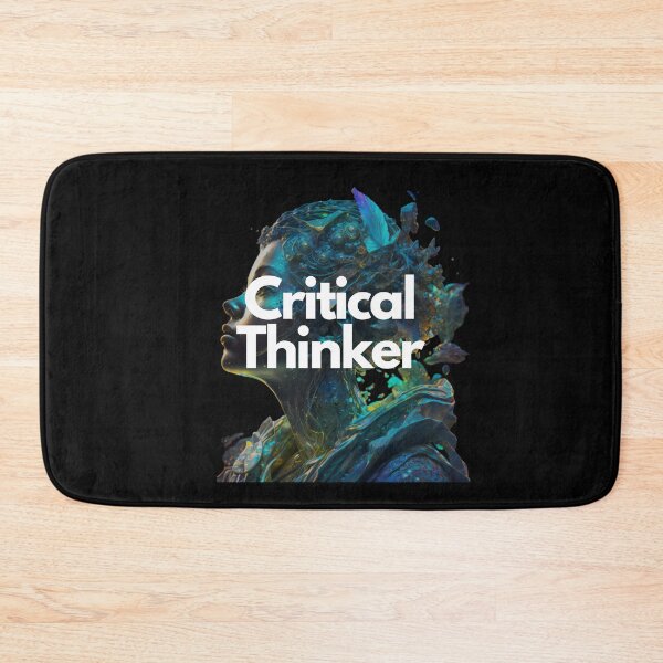 Item preview, Critical Thinker White on Black entrepreneur Ethereal, Androgynous, Gamercore, low angle, 3D rendering designed and sold by EmprendeHoy.