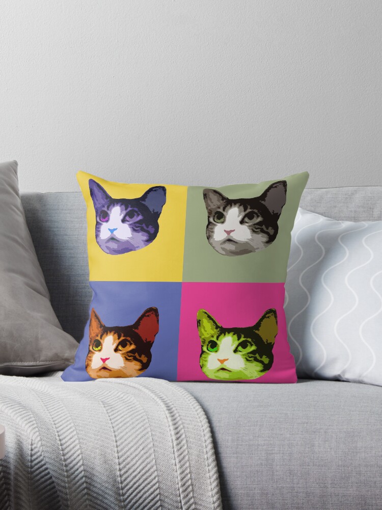andy warhol cat pillows