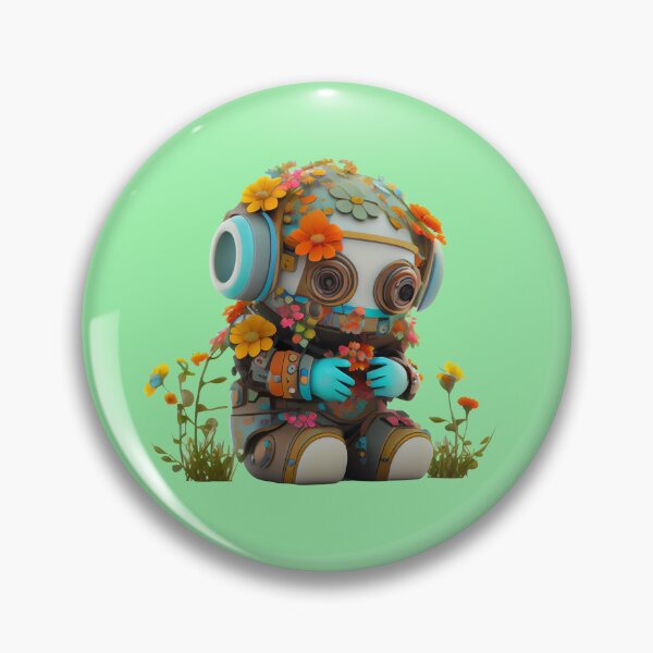 Item preview, Little Floral Robot designed and sold by DigitalArtcapes.