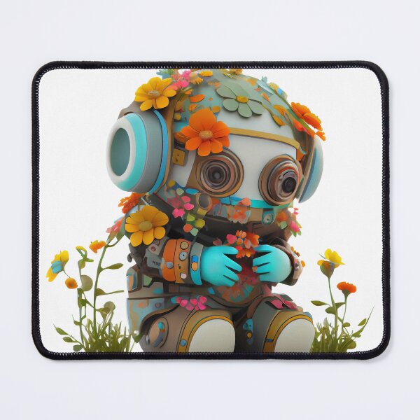 Item preview, Little Floral Robot designed and sold by DigitalArtcapes.