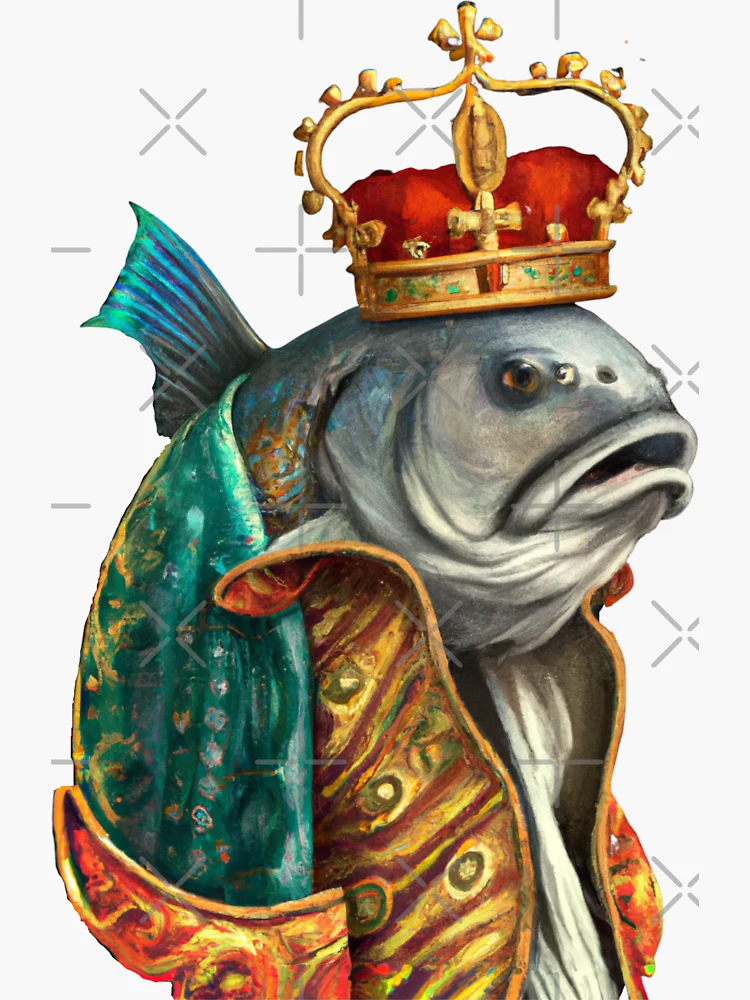 Rat King Wearing a Medieval Robe and Royal Crown in Renaissance Portrait  Digital Art | Sticker