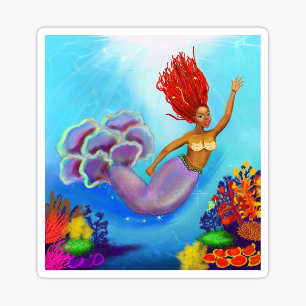Black Mermaid Sticker