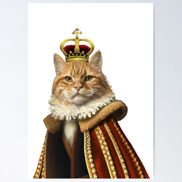 Rat King Wearing a Medieval Robe and Royal Crown in Renaissance Portrait  Digital Art | Sticker