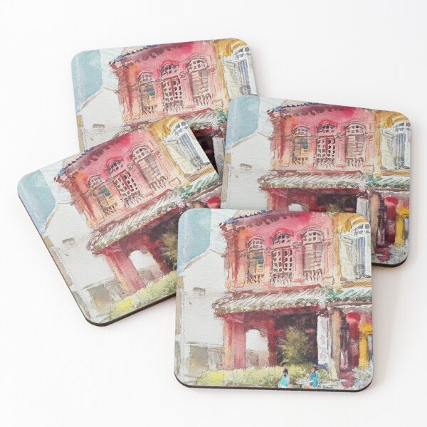 Item preview, Colorful Shophouse cafes, Emerald Hill, Singapore  designed and sold by Almondtree.
