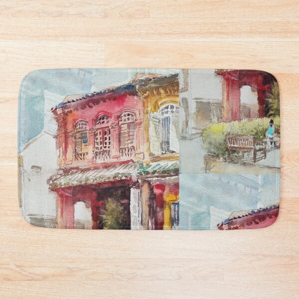 Item preview, Colorful Shophouse cafes, Emerald Hill, Singapore  designed and sold by Almondtree.