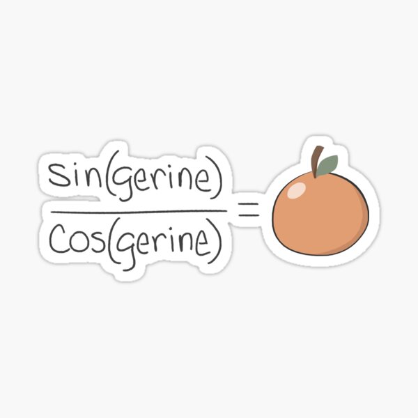 Tan(gerine) Math Pun Sticker