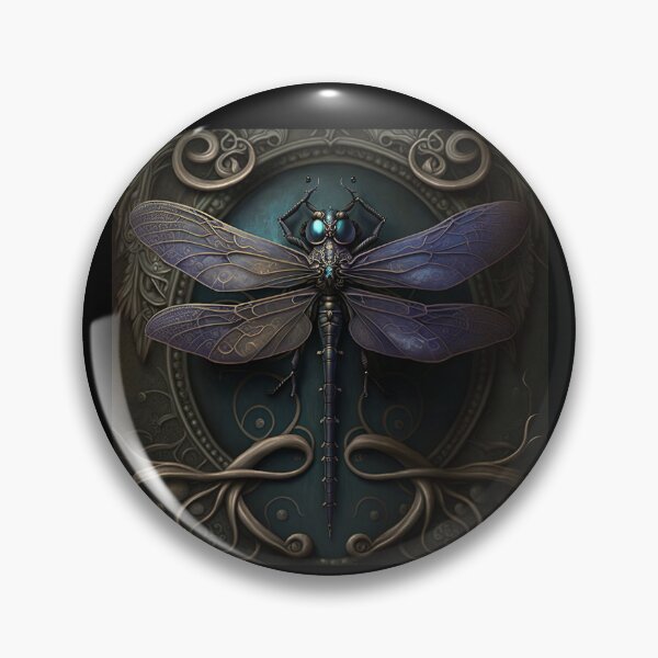Item preview, Gothic Ornate Dragonfly in Hues of Cobalt Blue & Gold designed and sold by Dragonstrom.