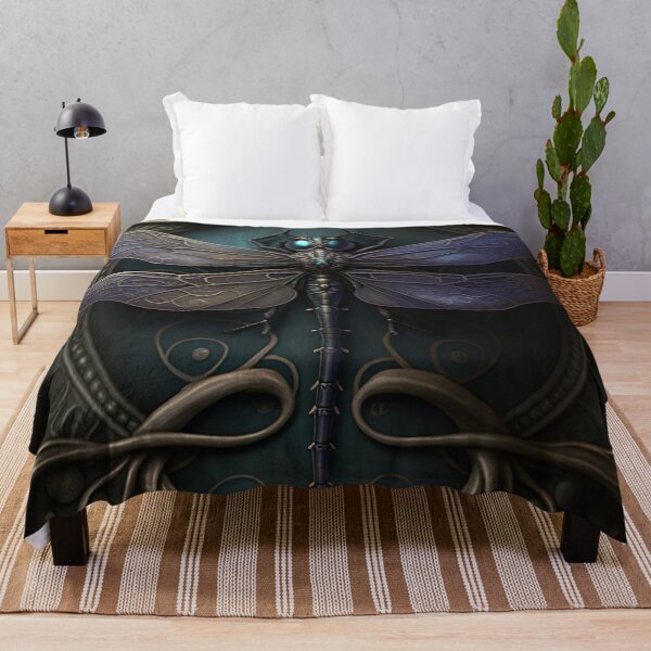 Item preview, Gothic Ornate Dragonfly in Hues of Cobalt Blue & Gold designed and sold by Dragonstrom.