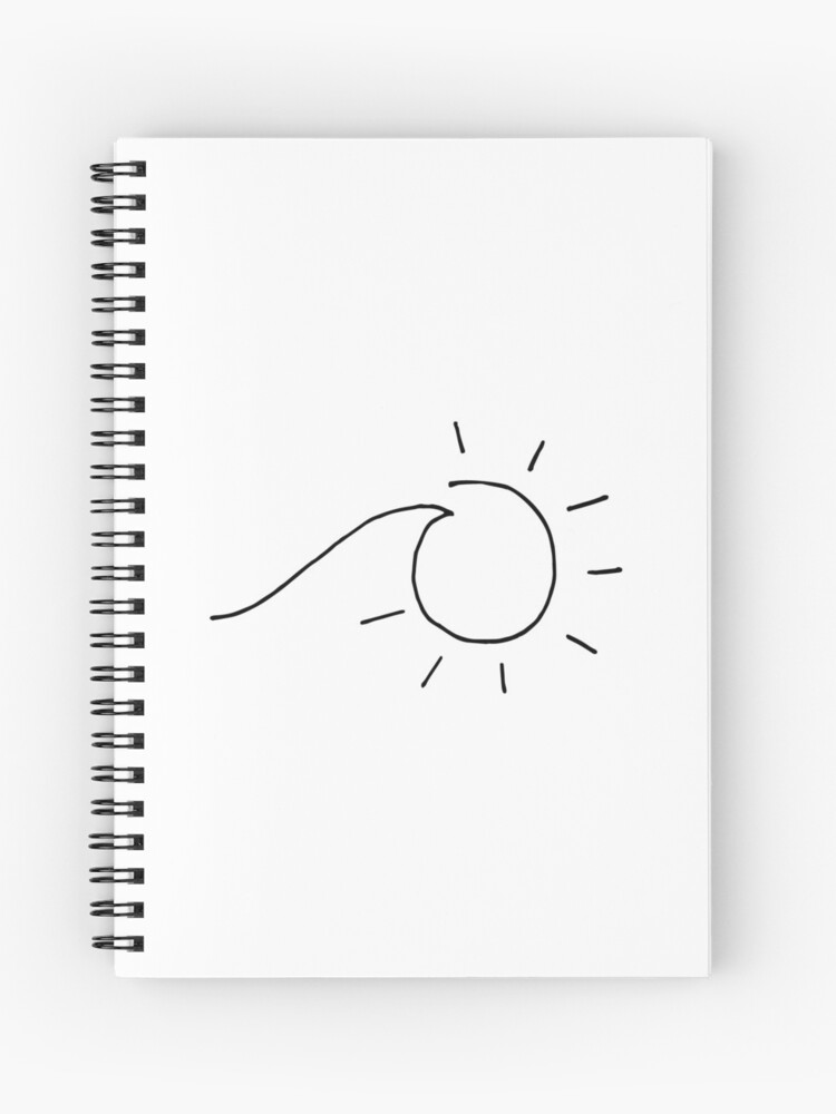 A Little Wave Sun Drawing Spiral Notebook By Jucreative Redbubble