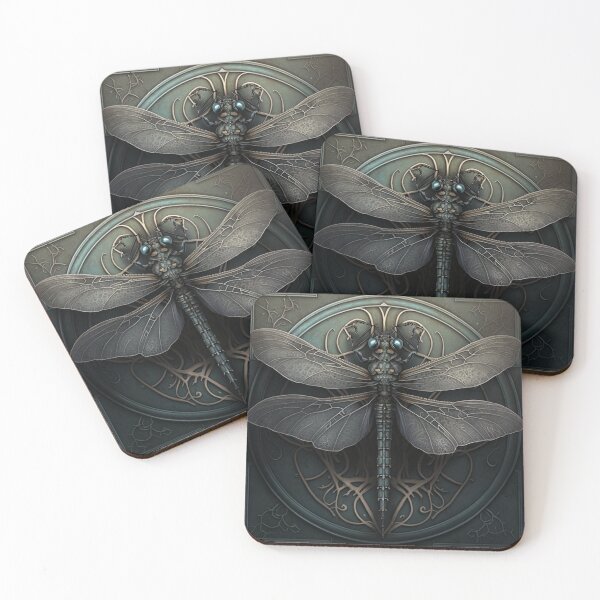 Item preview, Gothic Ornate Dragonfly in Hues of Blue & Gray designed and sold by Dragonstrom.
