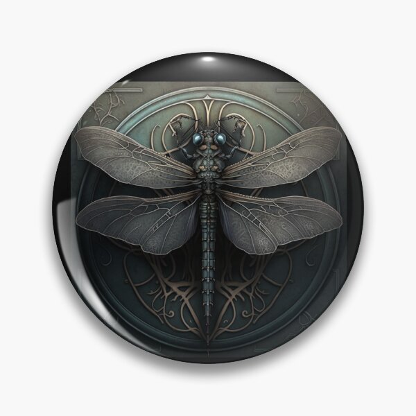 Item preview, Gothic Ornate Dragonfly in Hues of Blue & Gray designed and sold by Dragonstrom.