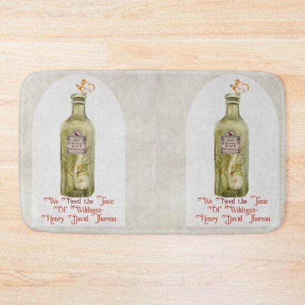 Item preview, Henry David Throreau Nature Quote Gold Butterfly Green Vintage Bottle designed and sold by Monica Laipple.