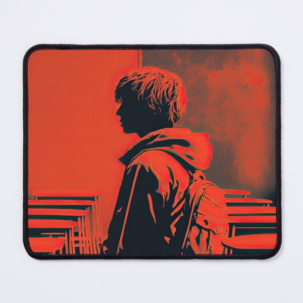 Item preview, A student in a classroom in orange color tone by generative AI designed and sold by aicanfeel.
