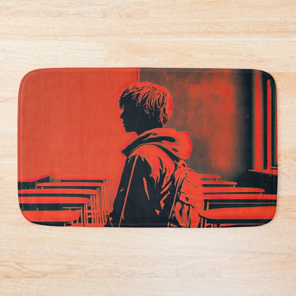 Item preview, A student in a classroom in orange color tone by generative AI designed and sold by aicanfeel.