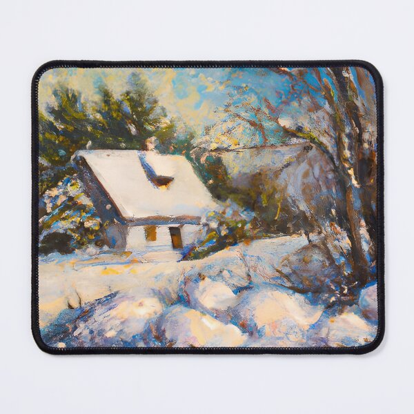 Item preview, Winter Cottage in Snowy Landscape designed and sold by Poetic Patterns Studio.