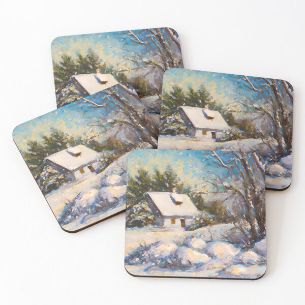 Item preview, Winter Cottage in Snowy Landscape designed and sold by Poetic Patterns Studio.