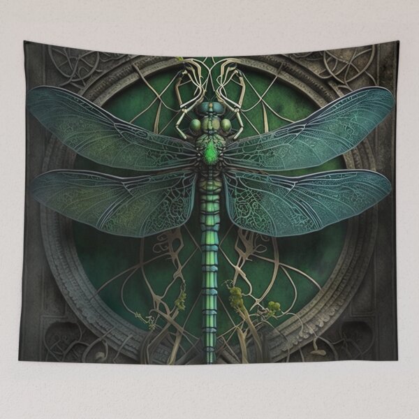 Item preview, Gothic Ornate Dragonfly in Hues of Green designed and sold by Dragonstrom.