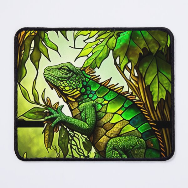 Item preview, WILD GREEN IGUANA STAINED GLASS designed and sold by BoriGrafico.