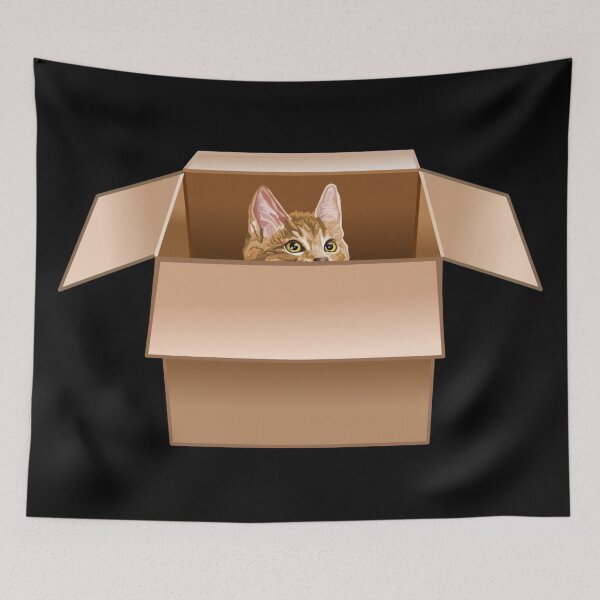 Item preview, Ginger Kitten Peeking from Cardboard Box designed and sold by Deborah Camp.