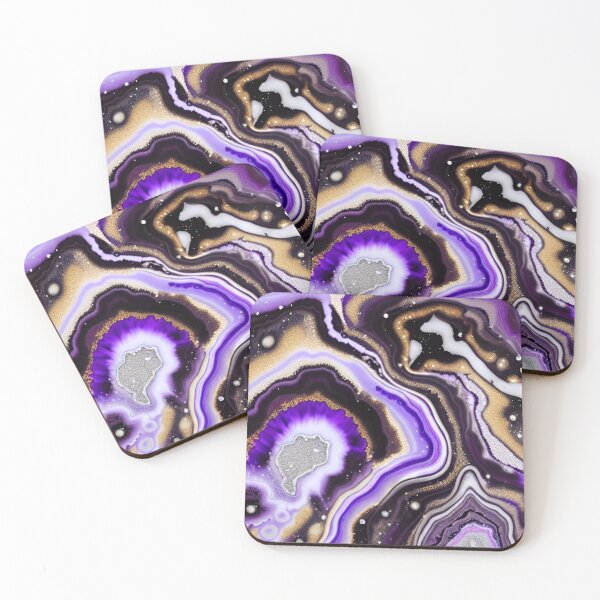 Item preview, Geode Like Marble Design - Purple, White, Black and Gold designed and sold by ArtistsQuest.