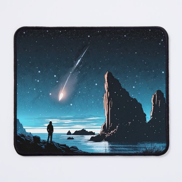 Artikelvorschau, Mann erlebt einen Meteoritenschauer in Bergen durch generative KI entworfen und verkauft von aicanfeel.