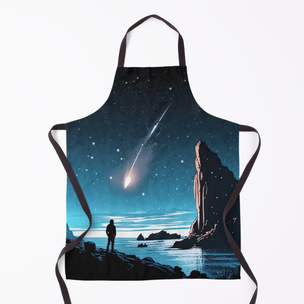 Item preview, Man experiencing a meteor shower in mountains by generative AI designed and sold by aicanfeel.