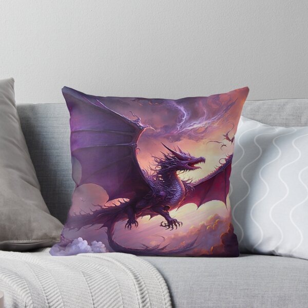 Item preview, Purple Dragon Flight - Epic Fantasy Art designed and sold by FantasyFusion.