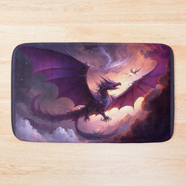 Item preview, Purple Dragon Flight - Epic Fantasy Art designed and sold by FantasyFusion.