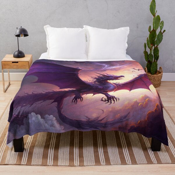 Item preview, Purple Dragon Flight - Epic Fantasy Art designed and sold by FantasyFusion.