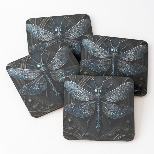 Item preview, Intricate Sparkling Dragonfly in Hues of Blue designed and sold by Dragonstrom.