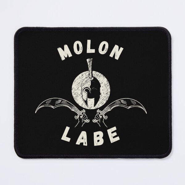 Item preview, Molon labe design is characterized by a bold graphic of a Spartan warrior, highlighting their strength and fortitude designed and sold by awCurve.