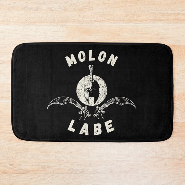 Item preview, Molon labe design is characterized by a bold graphic of a Spartan warrior, highlighting their strength and fortitude designed and sold by awCurve.